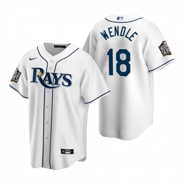 Youth Tampa Bay Rays Joey Wendle White 2020 World Series Replica Jersey