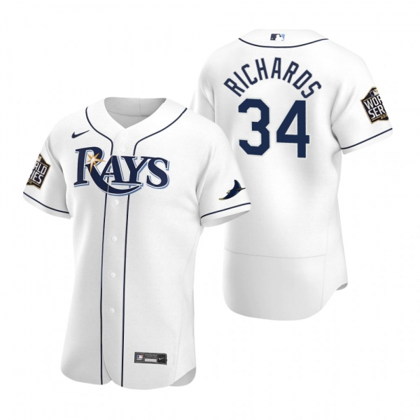 Men's Tampa Bay Rays Trevor Richards Nike White 2020 World Series Authentic Jersey