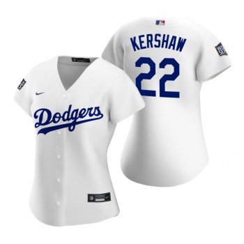 Women's Los Angeles Dodgers Clayton Kershaw White 2020 World Series Replica Jersey