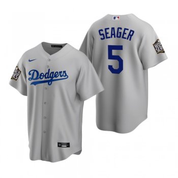 Men's Los Angeles Dodgers Corey Seager Gray 2020 World Series Replica Jersey