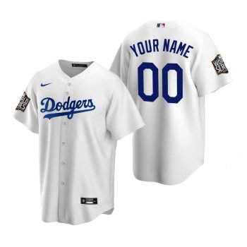 Men's Los Angeles Dodgers Custom White 2020 World Series Replica Jersey