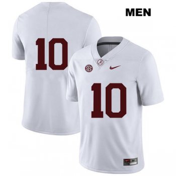 Mac Jones Nike no. 10 Stitched Mens White Legend Authentic Alabama Crimson Tide College Football Jersey - No Name