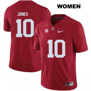 Womens Mac Jones no. 10 Nike Red Stitched Authentic Legend Alabama Crimson Tide College Football Jersey