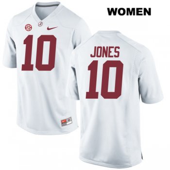 Womens Mac Jones no. 10 Stitched White Nike Authentic Alabama Crimson Tide College Football Jersey