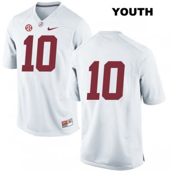 Youth Mac Jones Nike no. 10 White Stitched Authentic Alabama Crimson Tide College Football Jersey - No Name