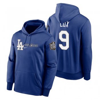 Los Angeles Dodgers Gavin Lux Royal 2020 World Series Authentic Collection Hoodie