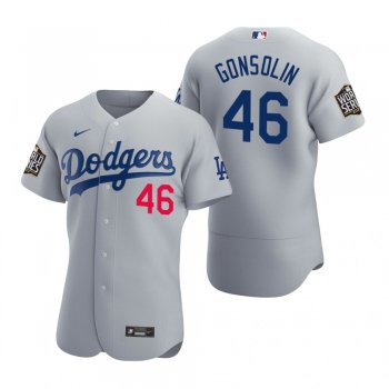 Men's Los Angeles Dodgers Tony Gonsolin Nike Gray 2020 World Series Authentic Jersey