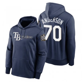 Tampa Bay Rays Nick Anderson Navy 2020 World Series Authentic Collection Hoodie