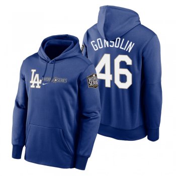 Los Angeles Dodgers Tony Gonsolin Royal 2020 World Series Authentic Collection Hoodie