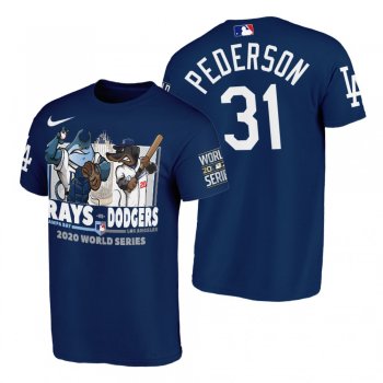 Los Angeles Dodgers Joc Pederson Blue 2020 World Series Cartoon T-shirt