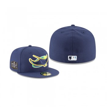 Tampa Bay Rays Navy 2020 World Series Participant Alternate Sidepatch 59FIFTY Fitted Hat