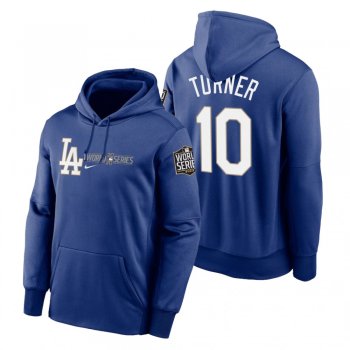 Los Angeles Dodgers Justin Turner Royal 2020 World Series Authentic Collection Hoodie