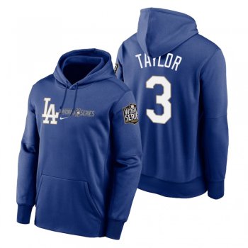 Los Angeles Dodgers Chris Taylor Royal 2020 World Series Authentic Collection Hoodie