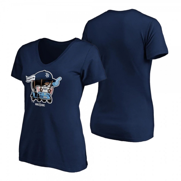 Women's Tampa Bay Rays Navy 2020 World Series Homer Hometown V-Neck T-Shirt