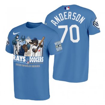 Tampa Bay Rays Nick Anderson Blue 2020 World Series vs Dodgers Cartoon T-Shirt