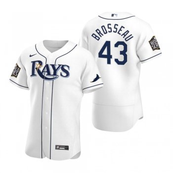 Men's Tampa Bay Rays Mike Brosseau Nike White 2020 World Series Authentic Jersey