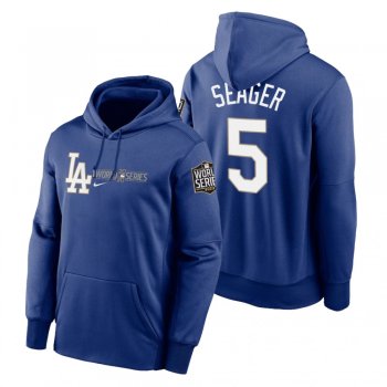 Los Angeles Dodgers Corey Seager Royal 2020 World Series Authentic Collection Hoodie