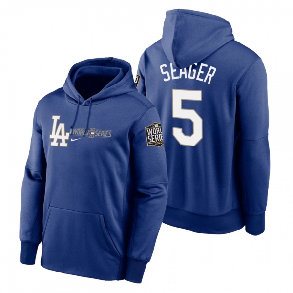 Los Angeles Dodgers Corey Seager Royal 2020 World Series Authentic Collection Hoodie