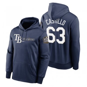 Tampa Bay Rays Diego Castillo Navy 2020 World Series Authentic Collection Hoodie