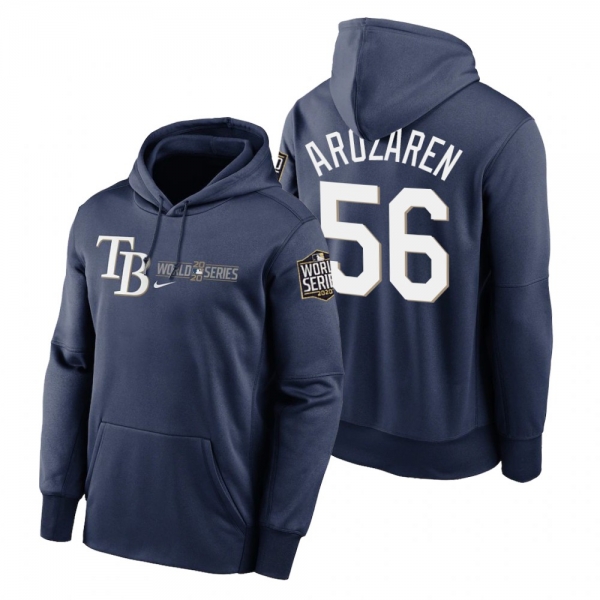 Tampa Bay Rays Randy Arozarena Navy 2020 World Series Authentic Collection Hoodie