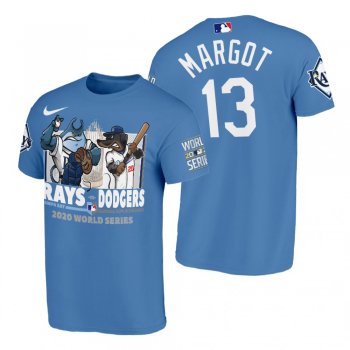 Tampa Bay Rays Manuel Margot Blue 2020 World Series vs Dodgers Cartoon T-Shirt