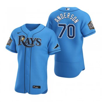 Men's Tampa Bay Rays Nick Anderson Nike Light Blue 2020 World Series Authentic Jersey