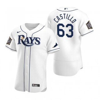 Men's Tampa Bay Rays Diego Castillo Nike White 2020 World Series Authentic Jersey