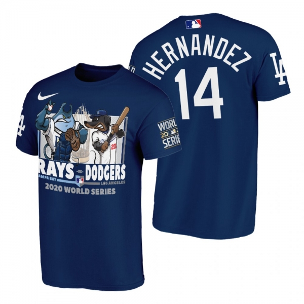 Los Angeles Dodgers Enrique Hernandez Blue 2020 World Series Cartoon T-shirt