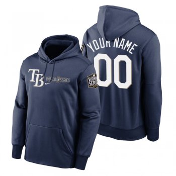 Tampa Bay Rays Custom Navy 2020 World Series Authentic Collection Hoodie