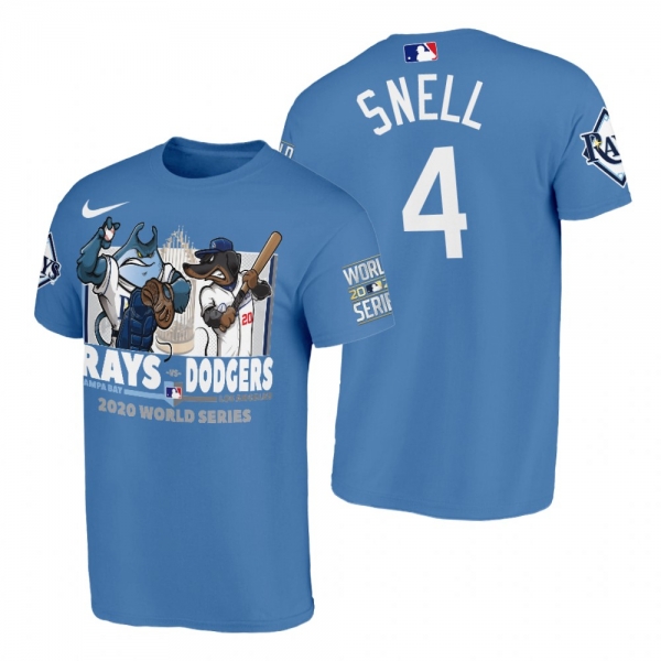 Tampa Bay Rays Blake Snell Blue 2020 World Series vs Dodgers Cartoon T-Shirt