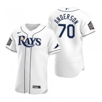 Men's Tampa Bay Rays Nick Anderson Nike White 2020 World Series Authentic Jersey