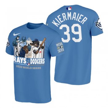 Tampa Bay Rays Kevin Kiermaier Blue 2020 World Series vs Dodgers Cartoon T-Shirt