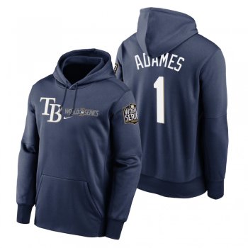 Tampa Bay Rays Willy Adames Navy 2020 World Series Authentic Collection Hoodie