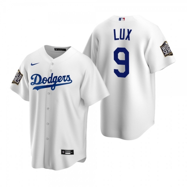 Youth Los Angeles Dodgers Gavin Lux White 2020 World Series Replica Jersey