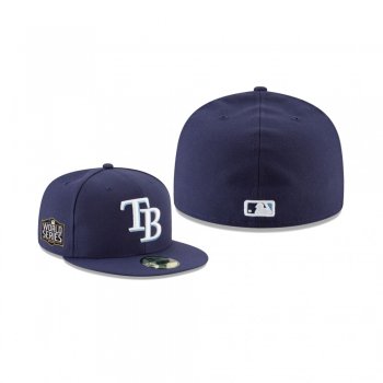 Tampa Bay Rays Navy 2020 World Series Participant Sidepatch 59FIFTY Fitted Hat