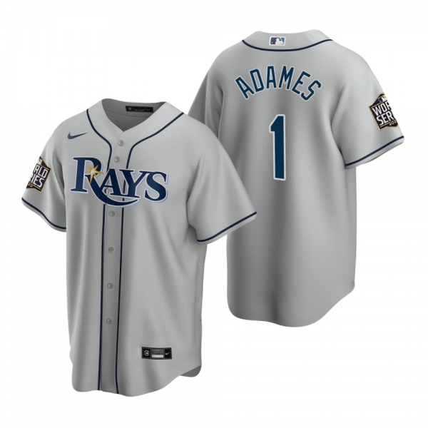 Men's Tampa Bay Rays Willy Adames Gray 2020 World Series Replica Jersey