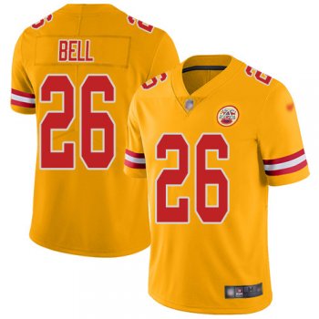 Youth Nike Chiefs #26 Le'Veon Bell Gold Stitched NFL Limited Inverted Legend Jersey