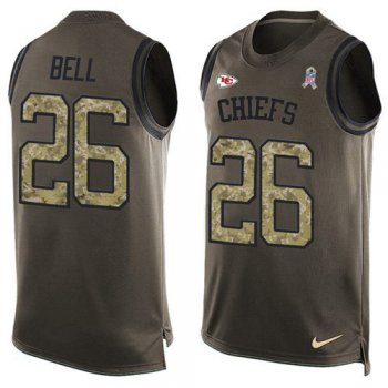 Nike Chiefs #26 Le'Veon Bell Green Men's Stitched NFL Limited Salute To Service Tank Top Jersey