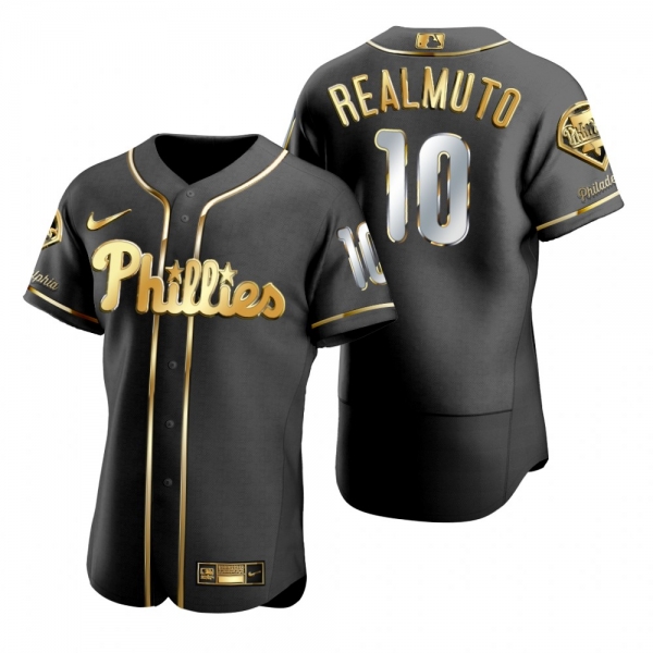 Philadelphia Phillies J.T. Realmuto Nike Black Golden Edition Authentic Jersey