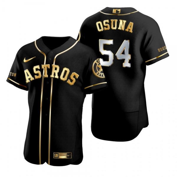 Houston Astros Roberto Osuna Nike Black Golden Edition Authentic Jersey