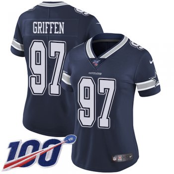 Women's Nike Cowboys #97 Everson Griffen Navy Blue Team Color Stitched NFL 100th Season Vapor Untouchable Limited Jersey