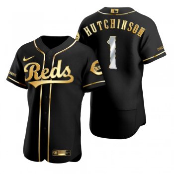 Cincinnati Reds Fred Hutchinson Nike Black Golden Edition Authentic Jersey