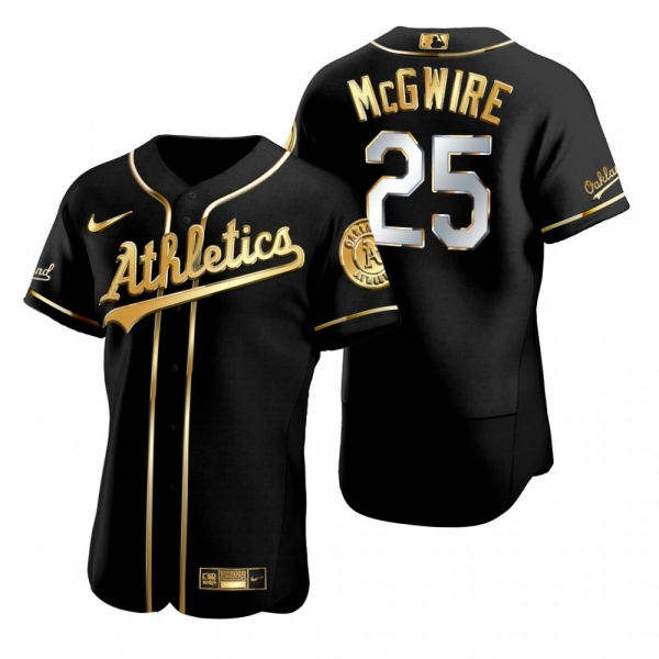 Oakland Athletics Mark McGwire Nike Black Golden Edition Authentic Jersey