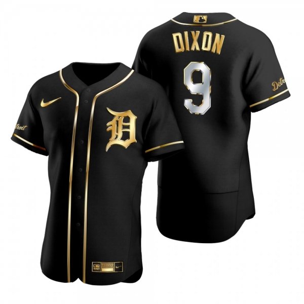 Detroit Tigers Brandon Dixon Nike Black Golden Edition Authentic Jersey