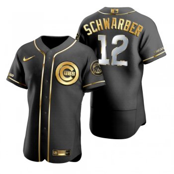 Chicago Cubs Kyle Schwarber Nike Black Golden Edition Authentic Jersey