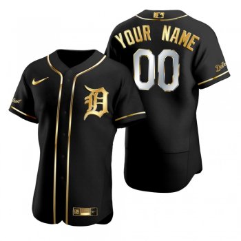 Detroit Tigers Custom Nike Black Golden Edition Authentic Jersey