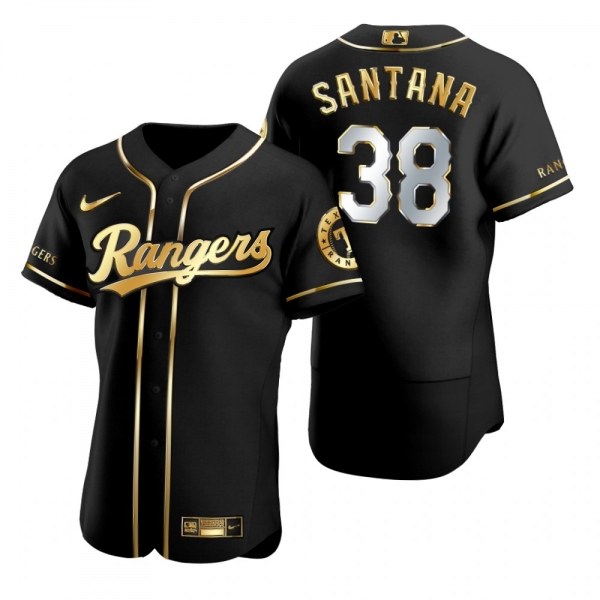 Texas Rangers Danny Santana Nike Black Golden Edition Authentic Jersey