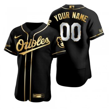 Baltimore Orioles Custom Nike Black Golden Edition Authentic Jersey