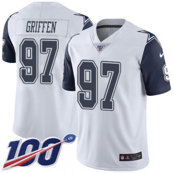 Youth Nike Cowboys #97 Everson Griffen White Stitched NFL Limited Rush 100th Season Jersey