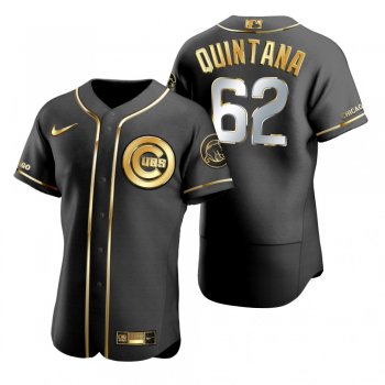 Chicago Cubs Jose Quintana Nike Black Golden Edition Authentic Jersey